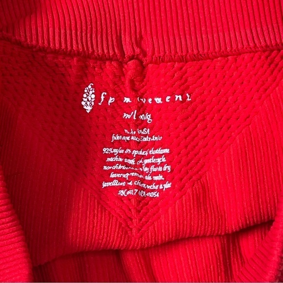 Free People Red Ribbed Elastic Shorts M/L - Picture 11 of 11